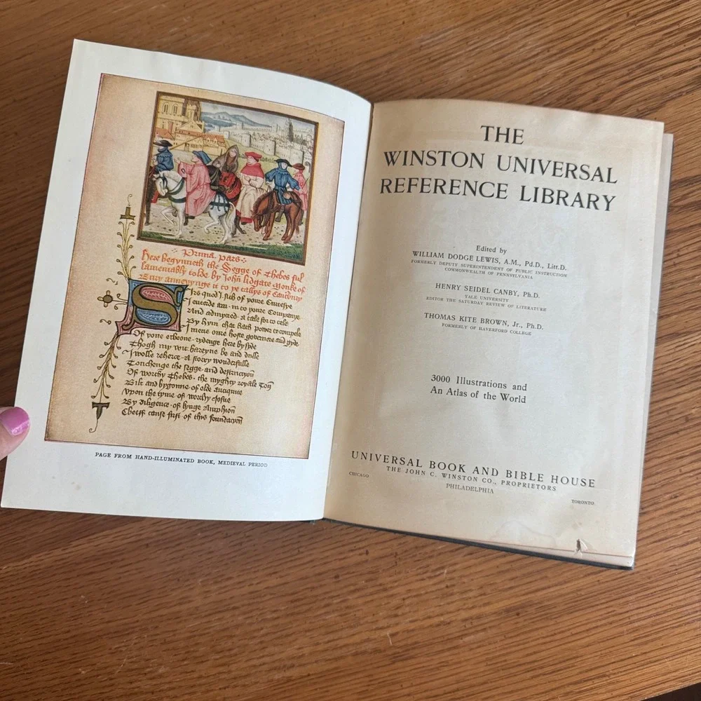 The Winston Universal Reference Library 1927 Antique Hardcover Book Blue Gold